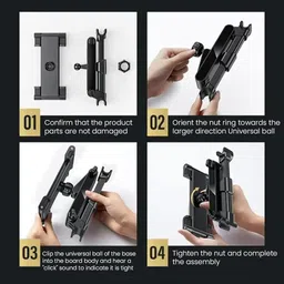 sthira Car Tabet Holder, 360° Rotation Back Seat Headrest Mounted Mobile Tabet Holder, Retractable Tab Holder Clip On for Car Tablet Holder Tablet Bracket for 5-11 Inches Phone or Tablet image 5