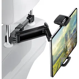 sthira Car Tabet Holder, 360° Rotation Back Seat Headrest Mounted Mobile Tabet Holder, Retractable Tab Holder Clip On for Car Tablet Holder Tablet Bracket for 5-11 Inches Phone or Tablet image 1