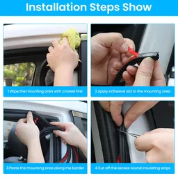 STHIRA® 52.5Ft Car Door Seal Strip Weather Stripping Car Rubber Seal Cuttable Door Edge Weather Strip Automotive Soundproof Door Trim Seal Universal Door Edge Rubber Trim for SUV, Van, Pickup Trunks image 3