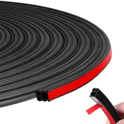 STHIRA® 52.5Ft Car Door Seal Strip Weather Stripping Car Rubber Seal Cuttable Door Edge Weather Strip Automotive Soundproof Door Trim Seal Universal Door Edge Rubber Trim for SUV, Van, Pickup Trunks image 1