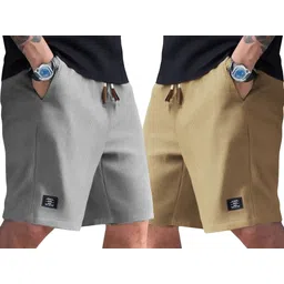 sti Pack of 2 Solid Men Multicolor Regular Shorts-picture-17