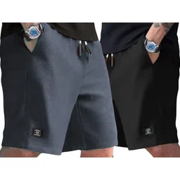 sti Pack of 2 Solid Men Multicolor Regular Shorts-picture-16