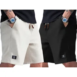 sti Pack of 2 Solid Men Multicolor Regular Shorts-picture-13