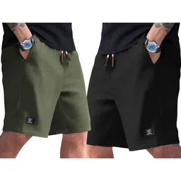 sti Pack of 2 Solid Men Multicolor Regular Shorts-picture-15