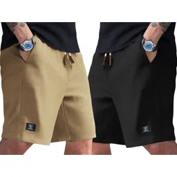 sti Pack of 2 Solid Men Multicolor Regular Shorts-picture-14