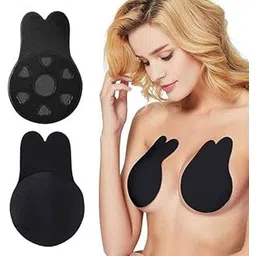 Sticky Invisible Push-Up Bra for Women Strapless Backless Self-Adhesive Silicone Lift Bra Padded Stick-On Breast Lifting Bra with Nipple Pads Invisible Bra Tape for Instant Lift Black 1 Pair-picture-26