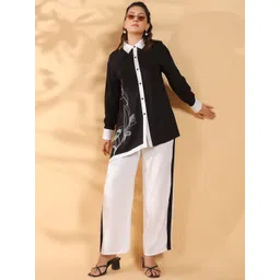 STIL O STITCH Embroidered Shirt Collar Shirt & Trousers-picture-35
