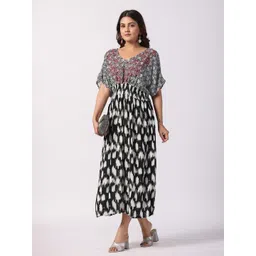 STIL O STITCH Print Satin Fit & Flare Maxi Dress-picture-10
