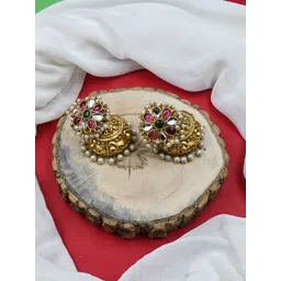 StileAdda Gold-Plated Dome Shaped Jhumkas-picture-37