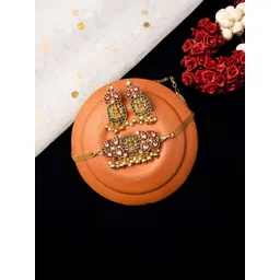 StileAdda Gold-Plated Stone Studded Temple Jewellery Set-picture-24