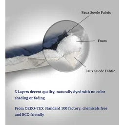 stitchnest Beige Solid Velvet 1 Seater Quilted Sofa Cover (Protector) image 5