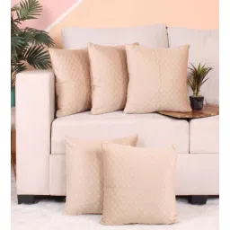 stitchnest Beige Velvet Solid 16x16 inches Cushion Covers (Pack of 5)-picture-21