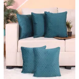 stitchnest Pink Velvet Solid 16x16 inches Cushion Covers (Pack of 5)-picture-35