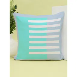 STITCHNEST Teal & Grey Geometric Printed Square Cotton Cushion Covers-picture-21