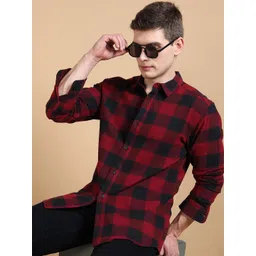 StitchX Buffalo Checked Spread Collar Cotton Shirt-picture-40