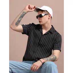 StitchX Men Comfort Opaque Striped Casual Shirt-picture-32