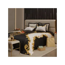Stoa Paris Baroque Satin Ritzy Affair Printed Super King Bed Sheet Set With 4 Pillow Covers-picture-34