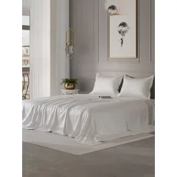 Stoa Paris Date Night Collection White 300 TC King Bedsheet with 2 Pillow Covers-picture-31