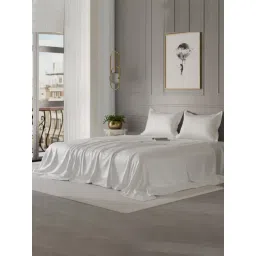 Stoa Paris Date Night White Polyester 300 TC King Bedsheet with 2 Pillow Covers-picture-40