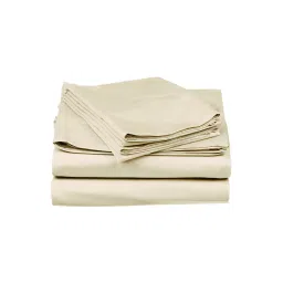 Stoa Paris Ivory Polyester 300 TC Date Night Super King Bedsheet With Pillow Covers image 4