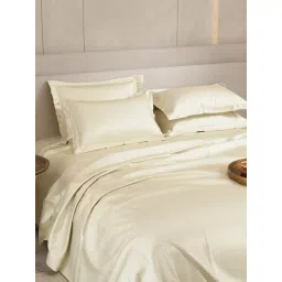 Stoa Paris Ivory Polyester 300 TC Date Night Super King Bedsheet With Pillow Covers image 3