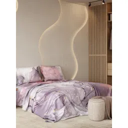 Stoa Paris Lavender Polyester Printed 300 TC King Bedsheet with 2 Pillow Covers-picture-13