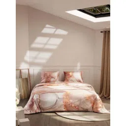 Stoa Paris Louvre Champagne 300 TC Satin King Size Bed Sheet & Comforter with 2 Pillow Covers-picture-25