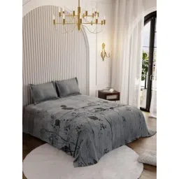 Stoa Paris Multicolor Cotton Floral 250 TC King Bedsheet with 2 Pillow Covers-picture-40