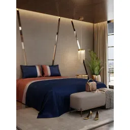 Stoa Paris Multicolor Polyester 300 TC King Bedsheet with 2 Pillow Covers-picture-32