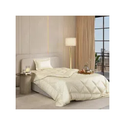 Stoa Paris Satin Comforter with Single Bedsheet & Pillow Covers, Complete Bedding Set Charming Ivory-picture-10