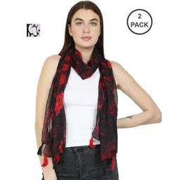 stole villa Pack of 2 Women Cotton Printed Scarf  -picture-47