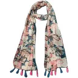 stolevilla Floral Print Chiffon Women Multicolor Scarf, Stole, Fancy Scarf image 5
