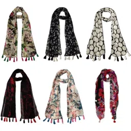 stolevilla Floral Print Chiffon Women Multicolor Scarf, Stole, Fancy Scarf-picture-25
