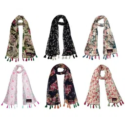 stolevilla Printed Chiffon Women Multicolor Scarf, Stole, Fancy Scarf-picture-14