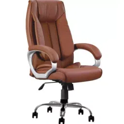 Stolica High Back Leatherette Brown Office Chair with Chrome Base-picture-43