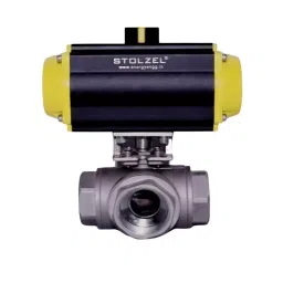 STOLZEL 0.6 inch, 15 mm CF8M Double Acting 3 Way Ball Valve Screwed End-picture-23
