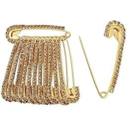 Stone Safety Sadi Sari Hijab Brooch Broaches pins Duppata Saree pleat pin for women & Ladies-picture-39