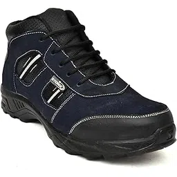 stonix STONIX® Ironguard Suede Leather Safety Shoes for Men | Lightweight, Anti-Slip | Durable & Stylish Industrial Work Shoes and Steel Toe with TPR Sole Protection (Size-09, Blue)-picture-36