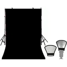 Stookin 8x10 Black Color Photography Studio Backdrop for Event Shoot (Free Bounce Card) Reflector-picture-45