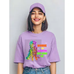 Storeily Graphic Printed Short Sleeves Round Neck Cotton Oversized Casual T-shirt-picture-33