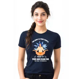 Storeily Typography Printed Round Neck Cotton Short Sleeves T-shirt-picture-11