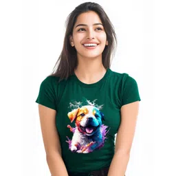 Storeily Women Graphic Printed Round Neck Cotton T-shirt-picture-15