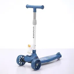 Storio Foldable Kick Scooter for Kids with LED Wheels | 3-Wheel Skating Cycle with Adjustable Handle | Scooter Ride-On Toy for Boys & Girls | Outdoor Fun Scooter 3+ Years - Astronaut Space (Blue)-picture-30