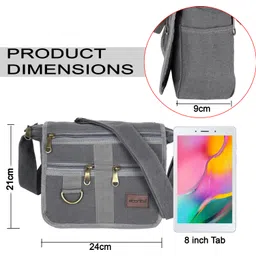 storite Grey Men Sling Bag Cross body Mens Sling Messenger Bag for Travel Office Business image 3