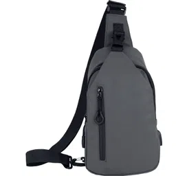 storite Grey Men & Women Shoulder Bag Stylish Anti-Theft Sling Cross Body Chest Bag With USB Charger Port-picture-16