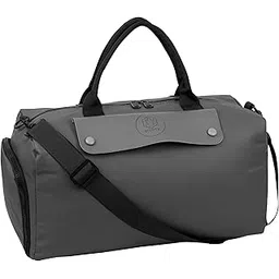 storite Nylon 43 cm Travel Duffel Bag, Sports Gym Duffle Bag, Shoulder Handbag for Women, Outdoor Weekend Bag with Shoe and Wet Clothes Compartments (Grey,43x23x19 cm)-picture-49