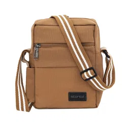 Storite Stylish Padded Canvas Small Sling Cross Body Travel Office One Side Shoulder Bag - Brown-picture-11