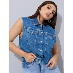 STORMY JEANS Women Spread Collar Washed Lightweight Casual Denim Jacket-picture-30