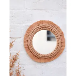 Story of Knots Brown Bohemian Handmade Macrame Round Wall Mirror-picture-15