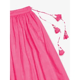 STORY TAILOR Girls Pink & White Printed Cotton Ready to Wear Lehenga & Choli image 4